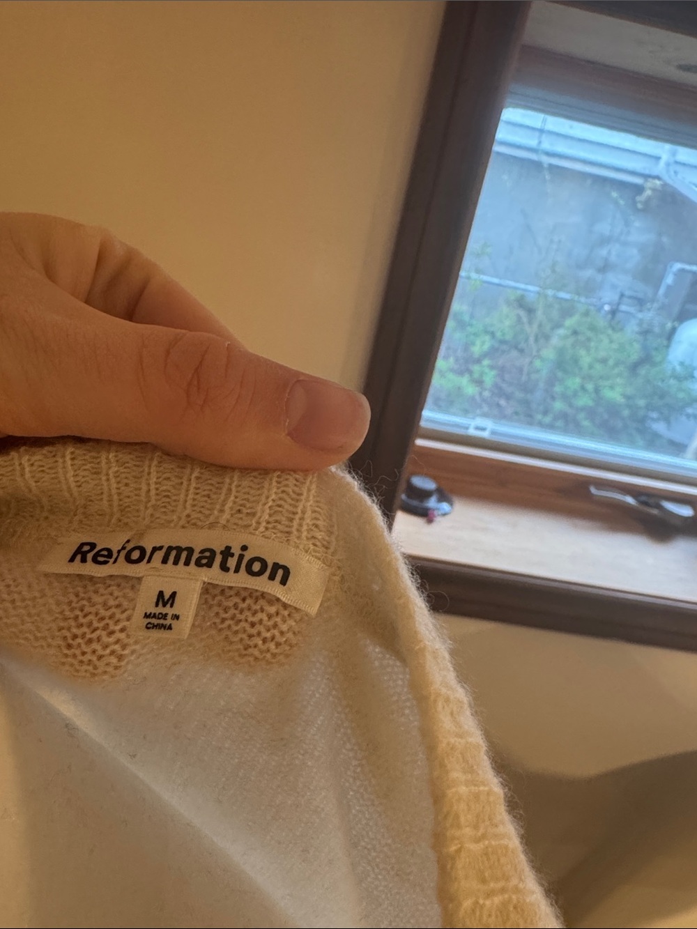 Reformation Cashmere Cream and Black Striped Boatneck Sweater - Picture 3 of 3